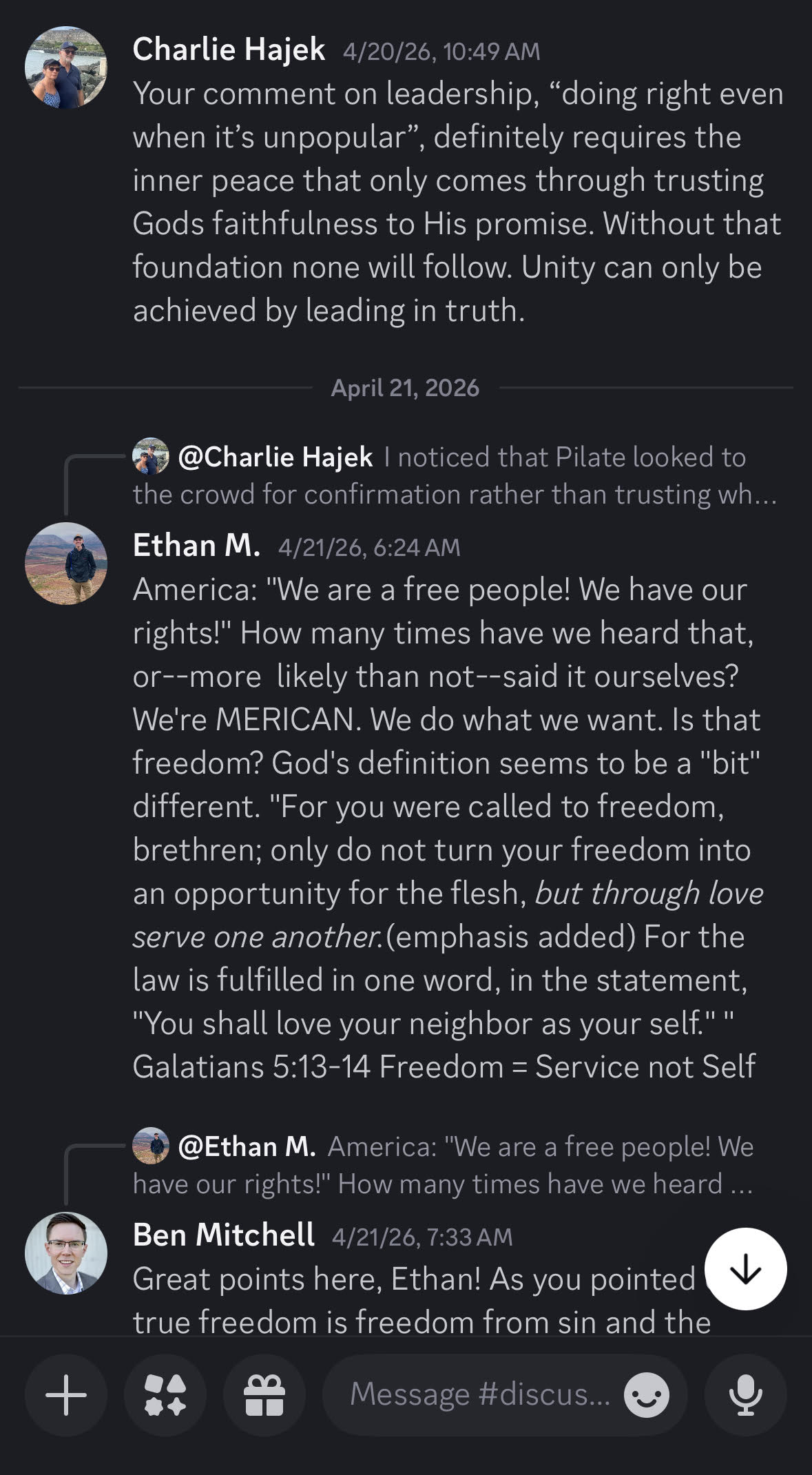Screenshot of the Discord community where readers discuss the plan